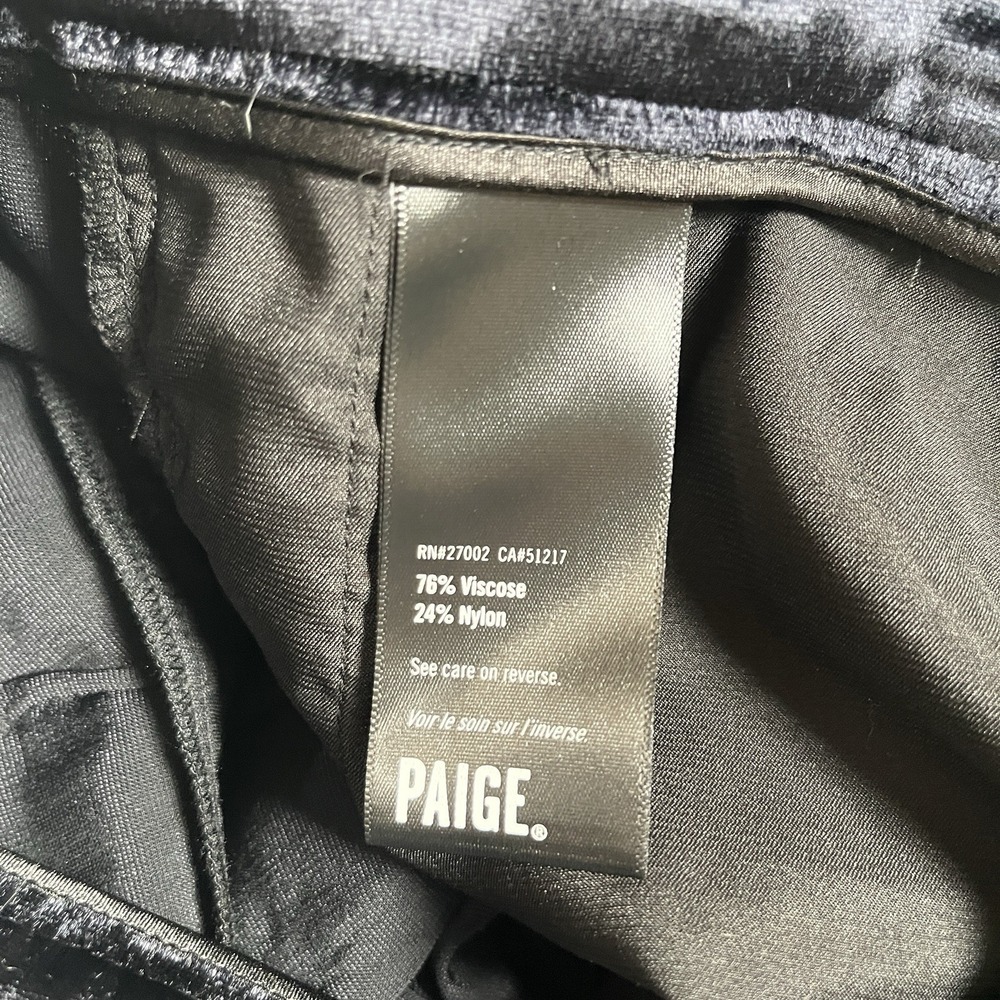 NWT-Paige Chateau Wide Leg Trouser Pant Women's 10 Midnight High Waist Velvet - Picture 7 of 11